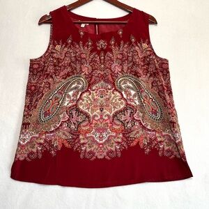 Talbots Women’s Rich Burgundy Paisley Blouse